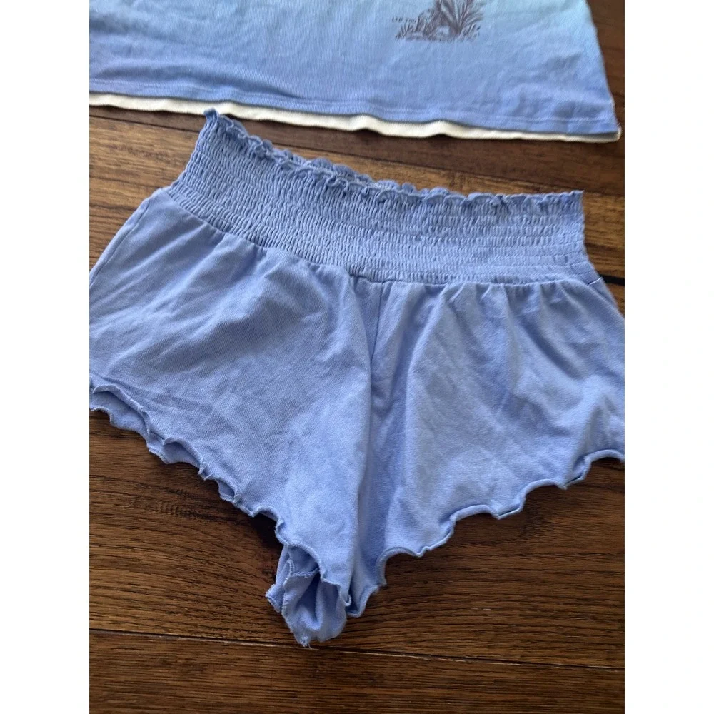 Limited Too Girls Blue Ombre Paradise Dreams Pajama Set Tank and Shorts XL 16/18
